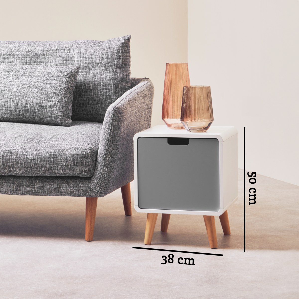 Milo 1 Door Natural Contemporary Cabinet