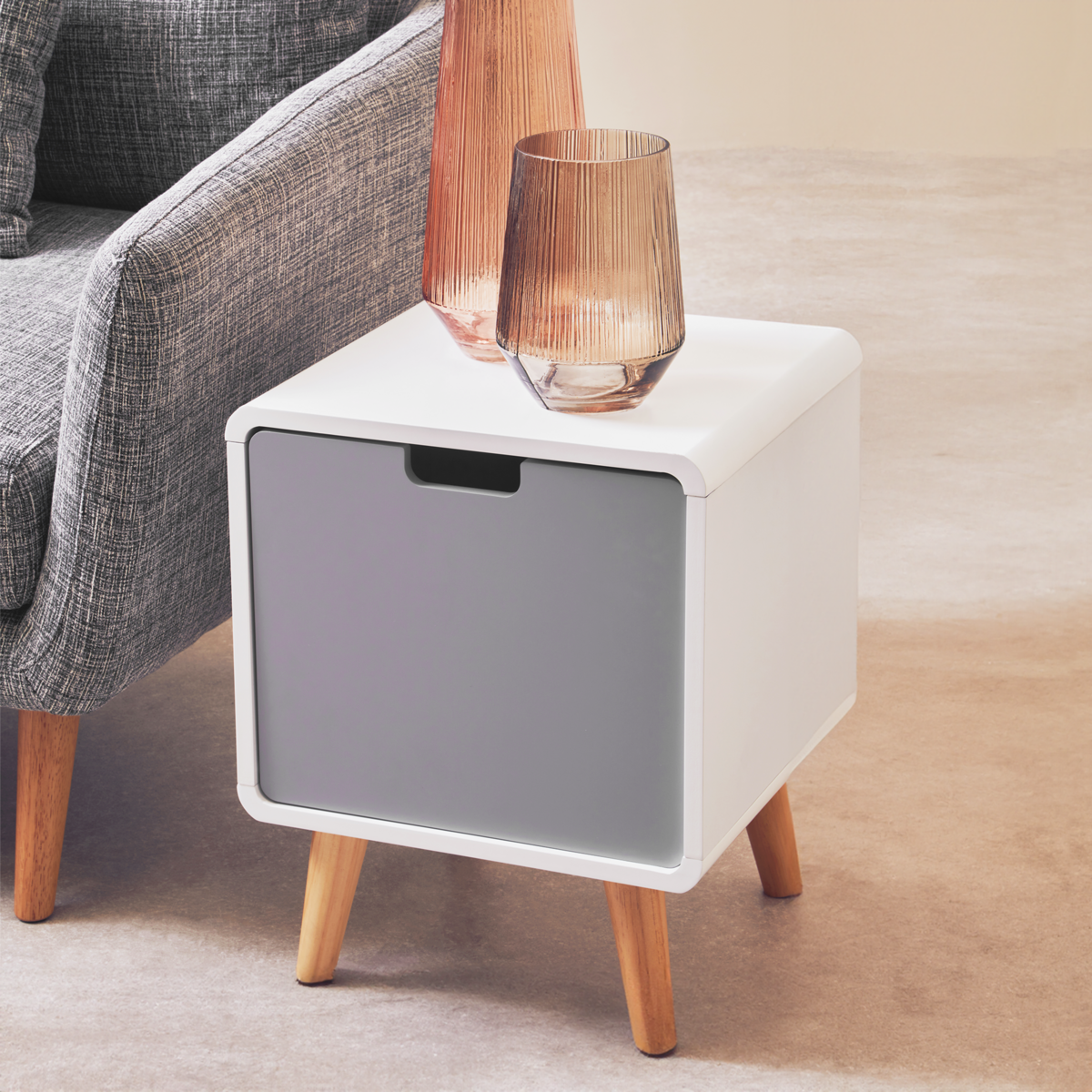 Milo 1 Door Natural Contemporary Cabinet