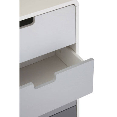 Milo 4 Drawer Rubberwood Grey Contemporary Cabinet