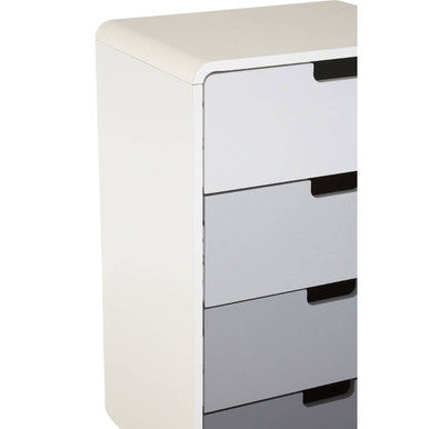 Milo 4 Drawer Rubberwood Grey Contemporary Cabinet