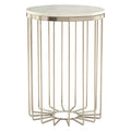 Templar White Marble Cage Design Iron Table