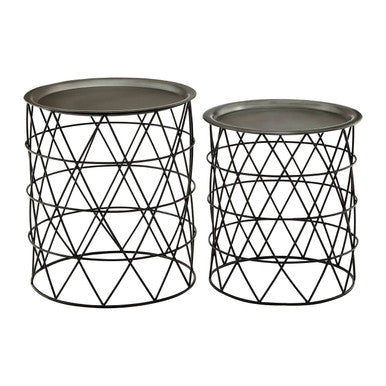 Templar Set Of Two Zinc & Black Iron Tables