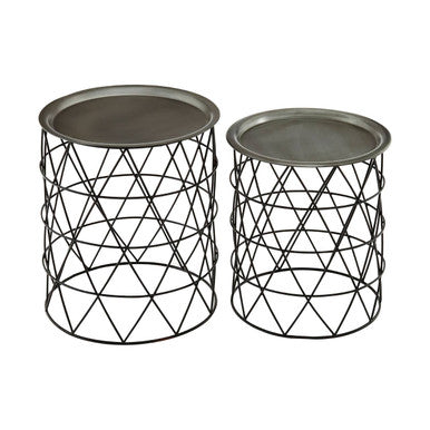 Templar Set Of Two Zinc & Black Iron Tables
