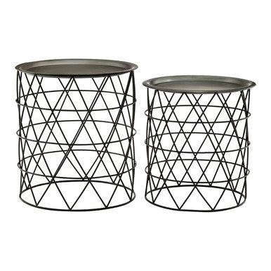 Templar Set Of Two Zinc & Black Iron Tables