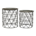 Templar Set Of Two Zinc & Black Iron Tables