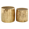 Templar Set Of 2 Antique Brass Side Tables & Stools