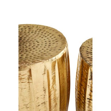 Templar Set Of 2 Antique Brass Side Tables & Stools