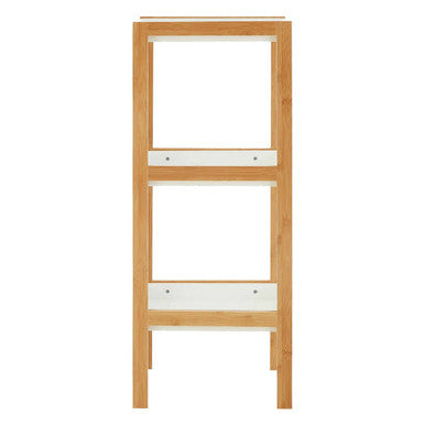 Nostra Three Tiered White & Natural Shelf Unit