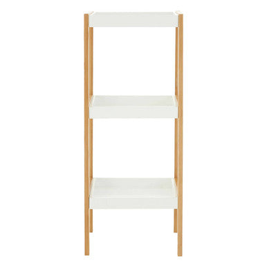 Nostra Three Tiered White & Natural Shelf Unit