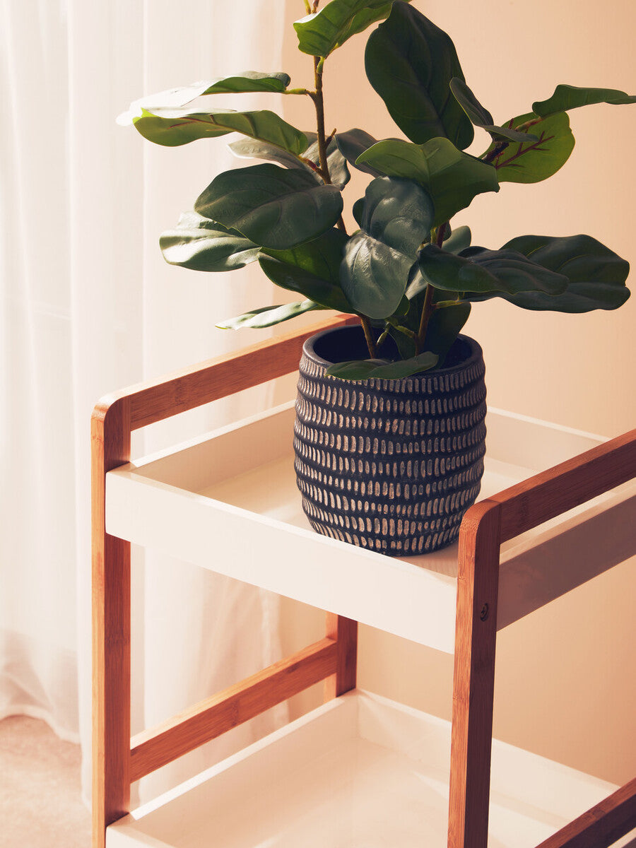 Nostra Three Tiered White & Natural Shelf Unit