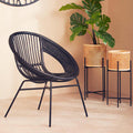 Lagom Black Natural Rattan & Iron Black Chair