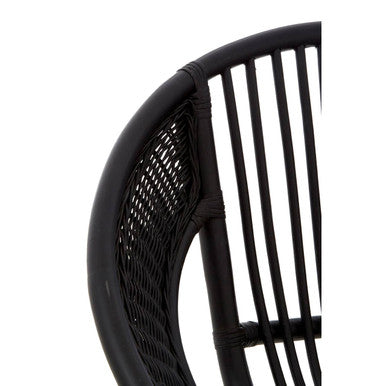 Lagom Black Natural Rattan & Iron Black Chair