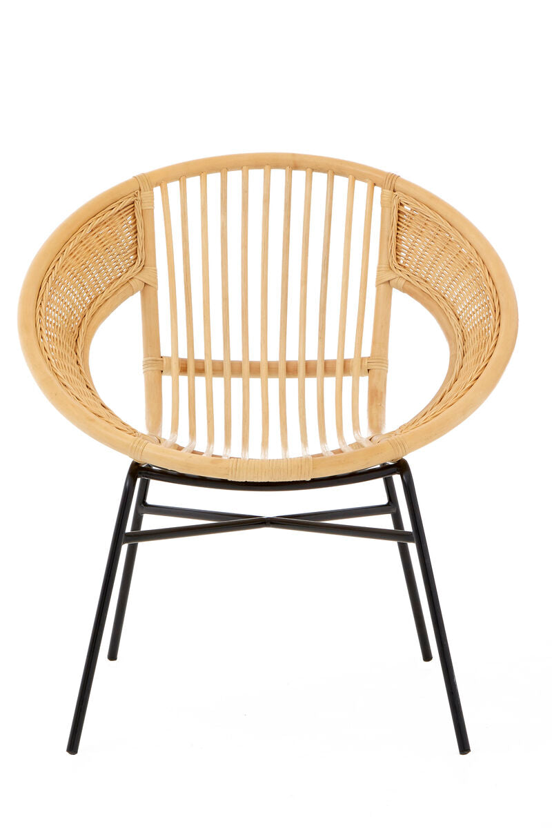 Lagom Natural Rattan & Black Iron Chair