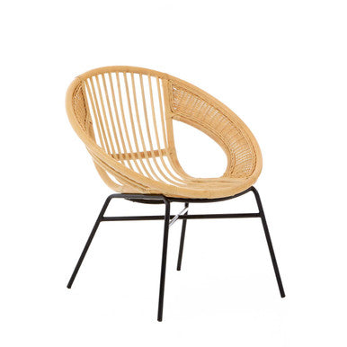 Lagom Natural Rattan & Black Iron Chair
