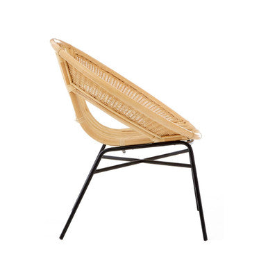 Lagom Natural Rattan & Black Iron Chair