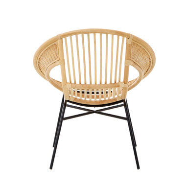 Lagom Natural Rattan & Black Iron Chair