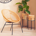 Lagom Natural Rattan & Black Iron Chair