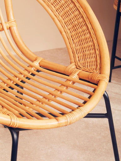 Lagom Natural Rattan & Black Iron Chair