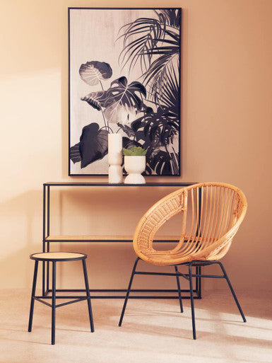 Lagom Natural Rattan & Black Iron Chair