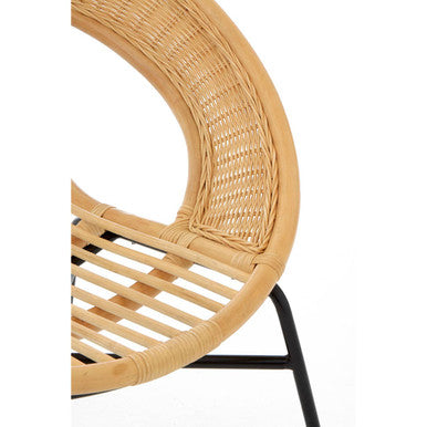 Lagom Natural Rattan & Black Iron Chair