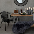 Lagom Black Natural Rattan Chair With Raised Sides