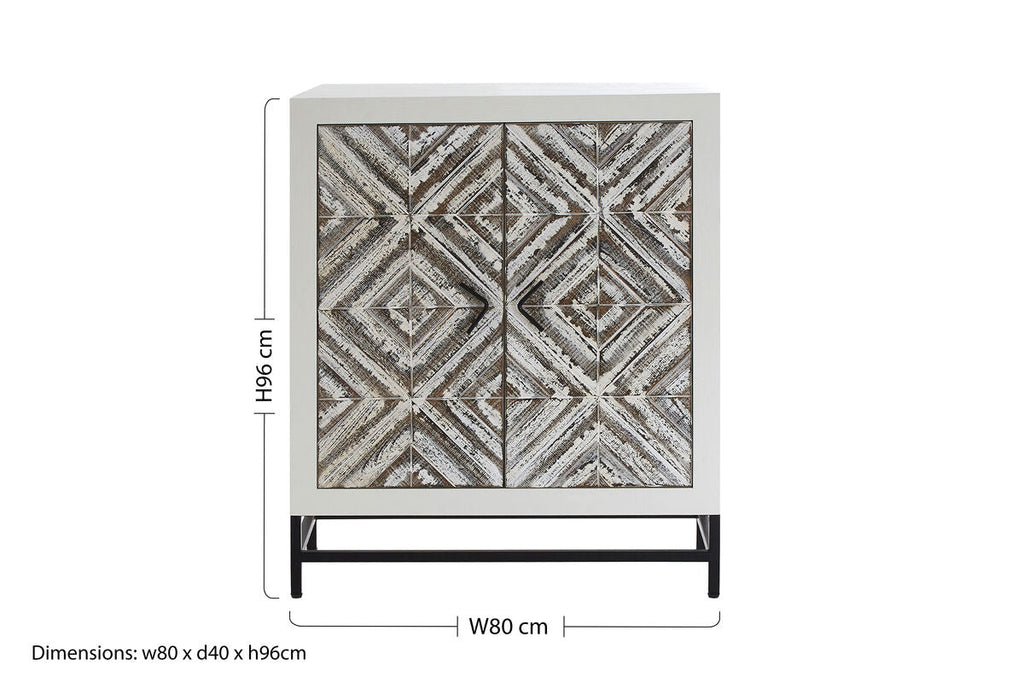Lombok 2 Door Solid Wood Oak Contemporary Cabinet
