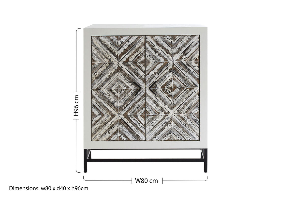 Lombok 2 Door Solid Wood Oak Contemporary Cabinet