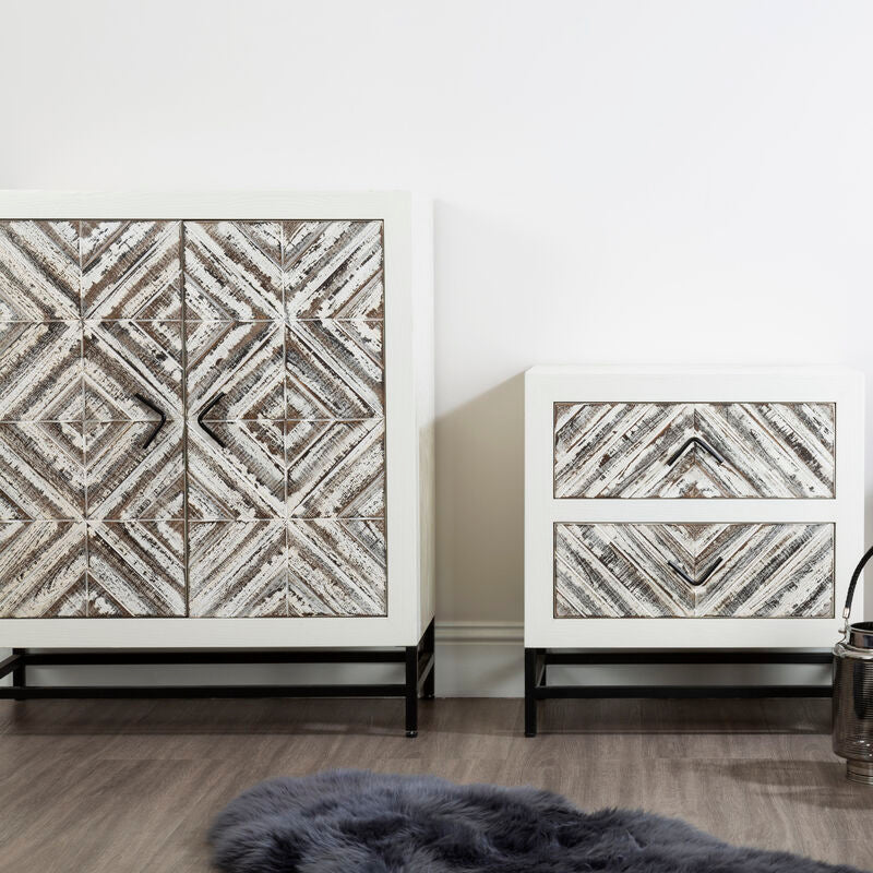 Lombok 2 Door Solid Wood Oak Contemporary Cabinet
