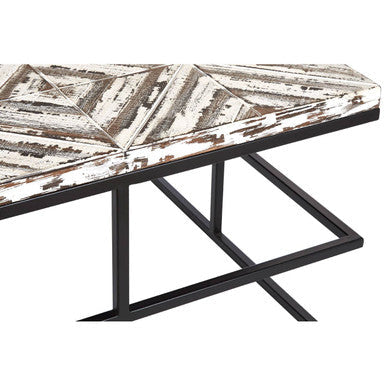 Lombok Mango Wood Black Industrial Coffee Table
