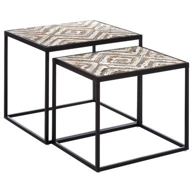 Lombok Set Of 2 Side Tables Black