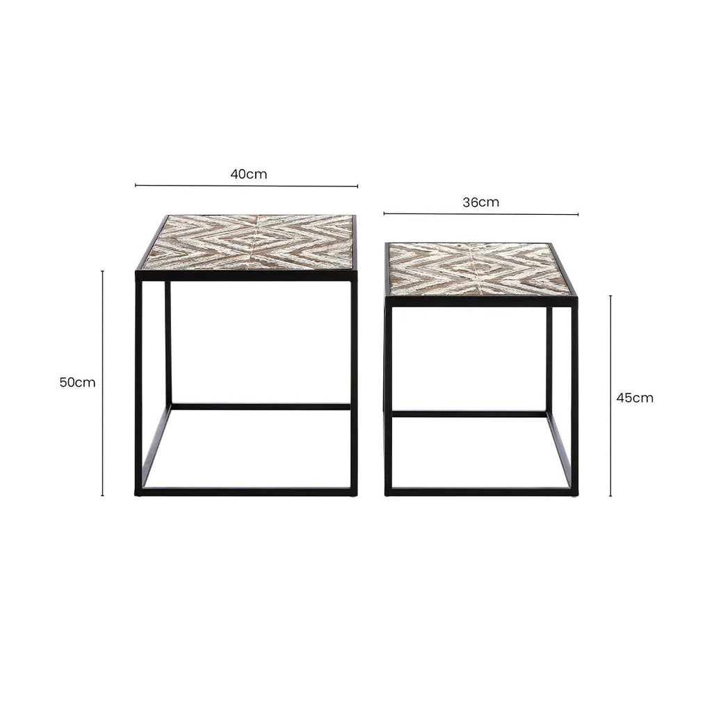 Lombok Set Of 2 Side Tables Black