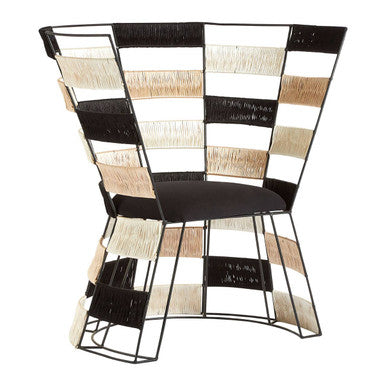 Fusion Beige & Black & White Woven Chair