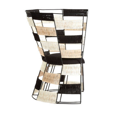 Fusion Beige & Black & White Woven Chair