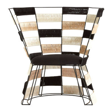 Fusion Beige & Black & White Woven Chair