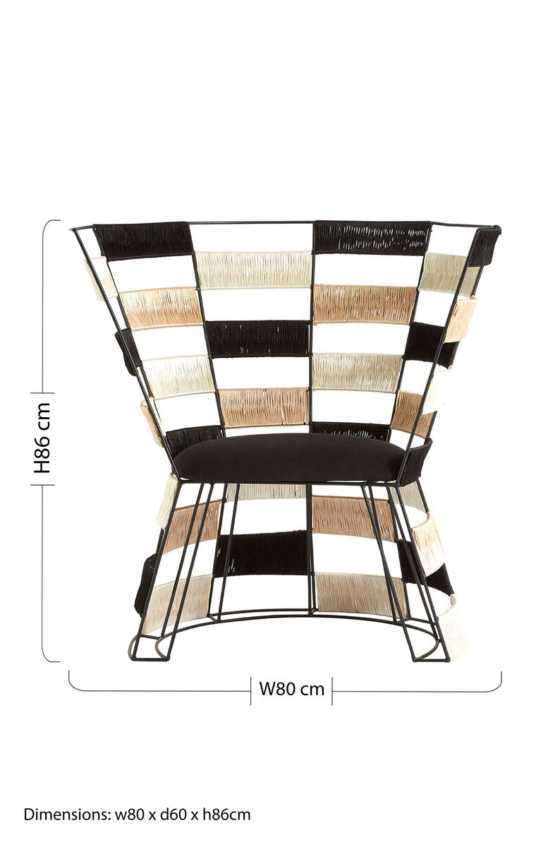 Fusion Beige & Black & White Woven Chair