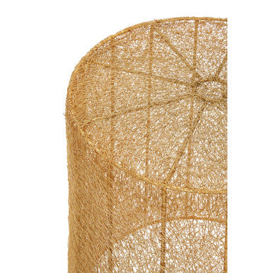 Set Of 2 Gold Open Weave Mesh Round Side Tables, Templar
