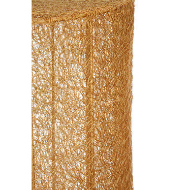 Set Of 2 Gold Open Weave Mesh Round Side Tables, Templar