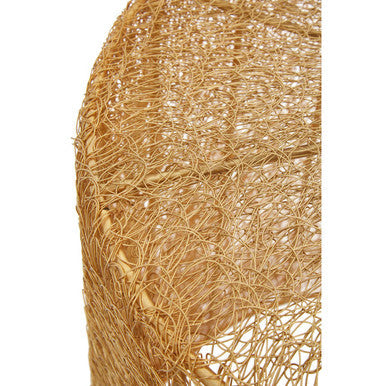 Set Of 2 Gold Open Weave Mesh Round Side Tables, Templar