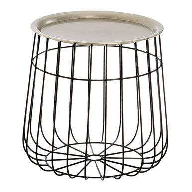 Templar Silver & Black Wire Detail Side Table