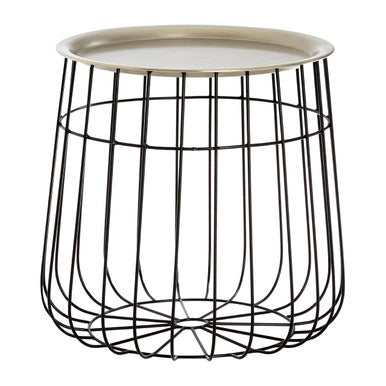 Templar Silver & Black Wire Detail Side Table