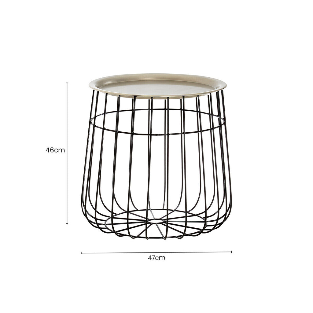 Templar Silver & Black Wire Detail Side Table