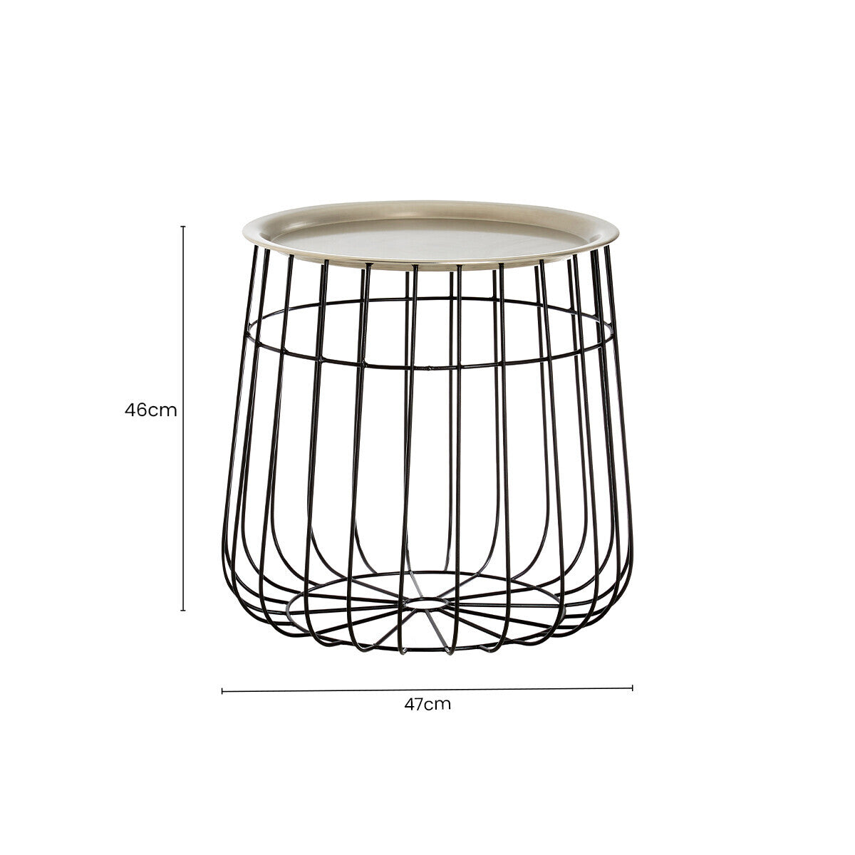 Templar Silver & Black Wire Detail Side Table