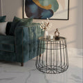 Templar Silver & Black Wire Detail Side Table