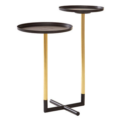 Halle Black & Gold 2 Tier Side Table