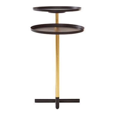 Halle Black & Gold 2 Tier Side Table