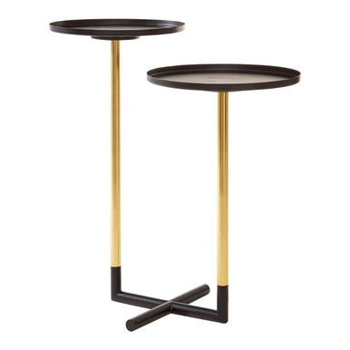 Halle Black & Gold 2 Tier Side Table