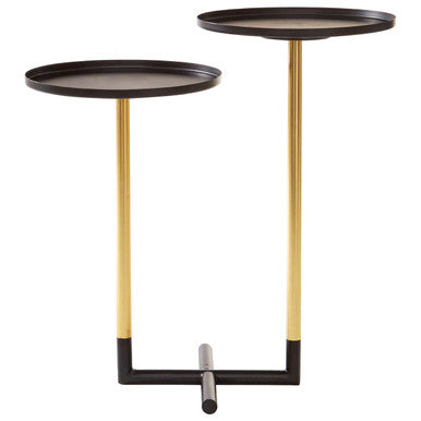 Halle Black & Gold 2 Tier Side Table