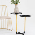 Halle Black & Gold 2 Tier Side Table