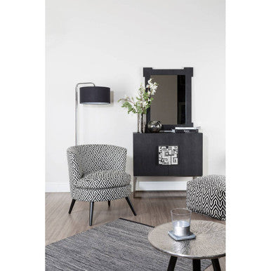 Regent Park Greek Key Design Round Accent Chair