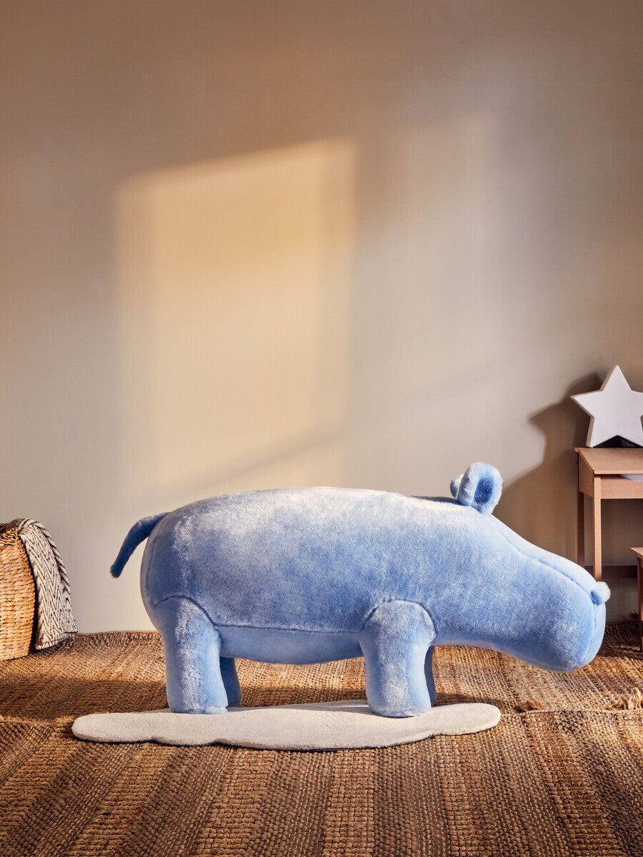 Jungle Safari Kids Blue Hippo Animal Stool